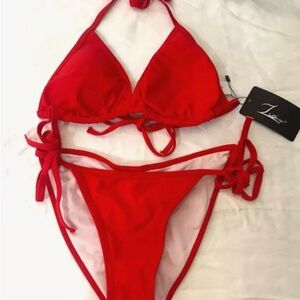 Red Womens two piece Bathing Suit size small bikini